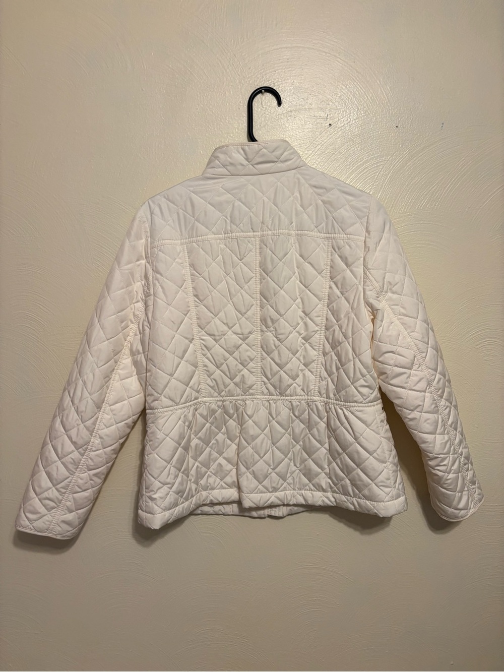 Talbots White Quilted Moto Jacket Lightweight Zip Front Women’s - Picture 9 of 9